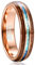 Vakki 6mm Ehering Männer Ring Opal Wolframkarbid mit Koa Holz Roségold Paarring Modeschmuck für Heiraten Verlobungs Größe 71(22.6)