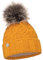 ELIMELI Damen Winter Mütze warme Strickmütze Wintermütze mit Bommel Slouch Strick Beanie Damen Bommelmütze für Winter Hergestellt in EU Farbenauswahl 17528 (Senfgelb)