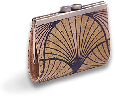 Tepcor Geldbörse Geldbeutel Damenbörse mit Klippverschluss aus Kork (Yellow)