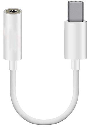 Câble adaptateur audio auxiliaire USB 3.1 de type C pour Blackview BL8000 BL900 BV8100 BV9900E PRO BV6800 BV9100 BV9600 BV9000 BV9200 - Long connecteur USB-C 3,5 mm - Blanc