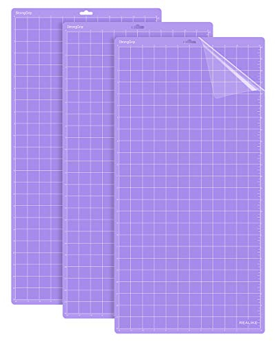 REALIKE SrongGrip Schneidematte für Silhouette Cameo 5/4/3/2/1 (3 Matten, 30,5 x 61 cm), violett, stark haftend, Cricket-Schnittmatten, Ersatzzubehör für Silhouette Cameo