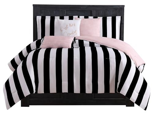 Juicy Couture JYZ010171 Cabana Stripe 6-teiliges Wende-Set King Canaba Schwarz gestreift