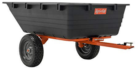 Agri-Fab 45-0553, 1,000-Pound Capacity Poly Swiveling Tow Behind Dump Cart, 18 Cubic Feet Capacity, 80 Degree swiveling, 52 Degree Dumping, 16-Inch x 6.5-Inch Pneumatic Turf Tread Tires