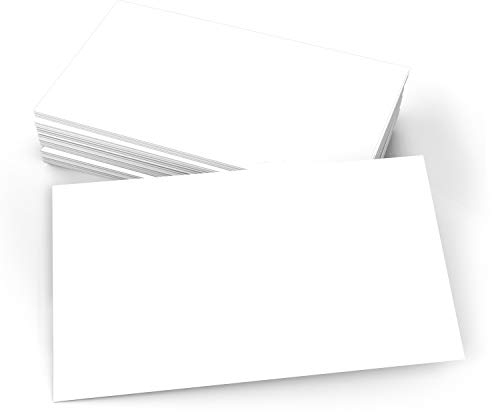321Done Kleine 7,6 x 12,7 cm leere weiße Karten (Set mit 50 Stück) – dicker, schwerer, kleiner, einfarbiger weißer Karton – Dankeschön, Gruß, Notizen, Antworten, Karteikarten – Zeichnen, Schreiben,