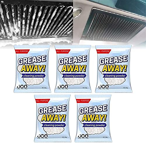 Gokame Grease Away Powder Cleaner Powder, Mehrzweck-Fleckenentfernungs-Küchenfett-Reiniger, Haushaltsspülbecken-Reinigungsmittel (5Packs)