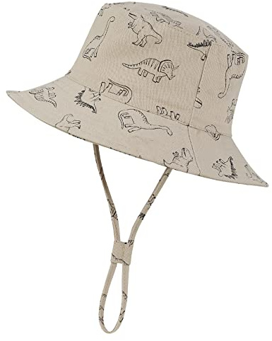 Durio Baby Sonnenhut Atmungsaktiv Sommerhut Kinder Fischerhut UV-Schutz Unisex Cap mit Verstellbarem Bindebändern