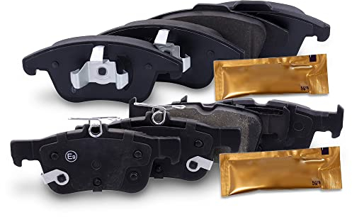 BESTPRICE Bremsbelagsatz Vorderachse + Hinterachse, Satz Bremsbeläge Bremsklötze Vorne + Hinten, Kompatibel mit FORD GALAXY III (CK), MONDEO 5 (CE) (CD) (CF), S-MAX (CJ, WA6)