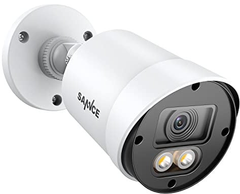 SANNCE Security Camera 1080P TVI 100 ft True Full Colour Night Vision for Surveillance System, IP66 Weatherproof, 2 Warm Lights, Only a CCTV Camera, NO Adapter