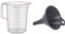 APS Messbecher 5 Liter, Ø 20,5 x H: 27,5 cm, 1- und ml-Liter- Einteilung, spülmaschinengeeignet & Fackelmann Trichter Ø 11 cm, Einfülltrichter für Flaschen und Gläser (Farbe: Grau), Menge: 1 Stück