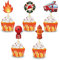 Cupcake-Topper und Feuerwehrleute, Cupcake-Förmchen, Partyzubehör für Feuerwehrleute, Motto-Party, Geburtstagsparty, Babyparty, 20 Stück, Cupcake-Dekorationen, 40 Stück