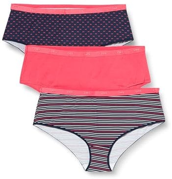 DIM Boxer Femme Les Pockets Coton Couleurs & Motifs x3, Lot Pretty Rose, XXL