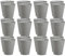 Papierkorb Mülleimer 24er Set für Büro, Bad, Jugendzimmer & Kinderzimmer 13,5 Liter, 29 x 29 x 30 cm, Kunststoff, rund (grau)
