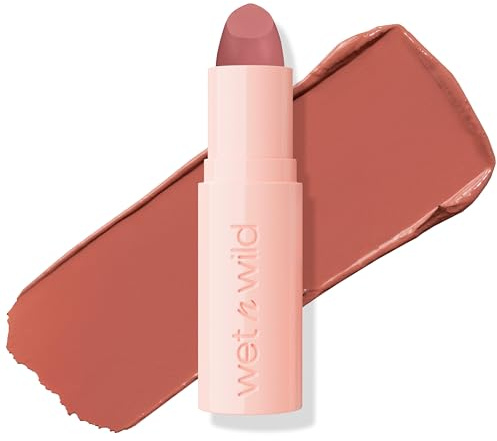 wet n wild Mega Last Rich Satin Lip Color, Rich Creamy Color with Satin Finish, Infused with Vitamin E & Moisturizing Argan Oil, Lightweight, Silky-Smooth, Vegan & Cruelty-Free - Hush Lil' Beige