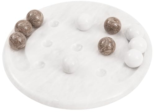 Radicaln Marble Tic Tac Toe-Spiel, Weiß & Ozeanisch, 25,4 cm, handgefertigt, Brettspiele für Erwachsene, Tischdekoration, Wohnzimmerdekoration, lustiges Spiel, Raumdekoration