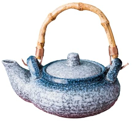 Tetera de porcelana de estilo japonés, tetera de cerámica hecha a mano, juego de té Kungfu de arcilla para restaurante japonés o hogar A1