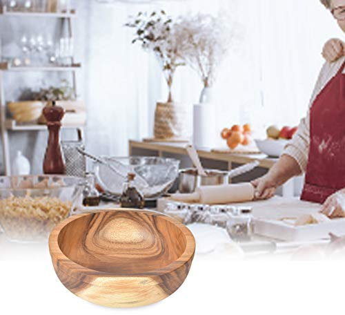 Eujgoov Bol à Repas en Bois, Bol à Soupe et à Fruits, Bol en Bois pour Salade, Récipient Alimentaire, Vaisselle, Outil de Cuisine Domestique (32.5 * 10.5 cm)