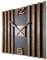 FLEXISTYLE Wanduhr groß aus Holz Lamellen SQ 60cm Holzoptik schwarz 3D Eiche modern ohne Ticken Wohnzimmer … (Braun)