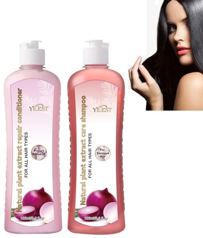 Onion, Biotin and Rosemary Shampoo and Treatment Set, Conditioner Hair Care, Hair Loss and Thinning Hair Growth Shampoo, Silicone Free Shampoo and Treatment for All Hair Types