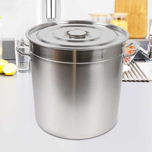 MAYFABD Olla De 50 L Olla De Acero Inoxidable con Tapa Ollas De Sopa De Gran Capacidad Cacerola De Camping Olla para Pasta Olla Universal En Cocinas De Restaurante con Tapa,50l