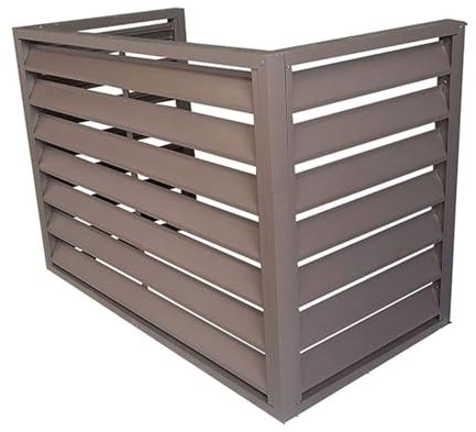 Klimagerät Und Wärmepumpe Abdeckung, Aluminium Mini Split Klimagerät Zaun-Bildschirm Mit 3 Paneelen Für Außengeräte Oder Innen, 110x80x60cm, Brown