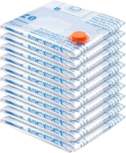 MEIQIHOME 10er Set Vakuumbeutel Jumbo für Kleidung, Kompressionsbeutel für Reise & Aufbewahrung, wiederverwendbar & mottensicher