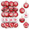 Palline di Natale Rosso e Bianche 6 cm 30 pezzi Decorazioni Natalizie, Palle di Natale Grandi Addobbi Natalizi per la Casa con Cordino, Set Palline Albero di Natale per Decorazione Natalizia