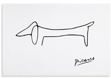 Picasso Tier-Hund-Linie, Zeichnung, Kunstposter, Leinwand, Wanddekoration, Raumdekoration, ästhetischer Schulbedarf, Gemälde, 40 x 60 cm
