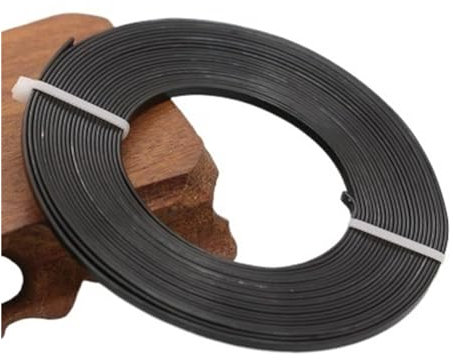 WJREGG Basteldraht 5meter/stück 3mmX1mm (3mm breite 1mm Dicke) flach Aluminium draht Aluminium Handwerk for DIY Halskette Armbänder Schmuck Machen(Black)