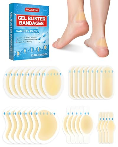 MQXUNMI 32 Pcs Parche para Ampollas Los Pies, Apósitos para ampollas Blíster Plasters Vendajes,hidrocoloides contra ampollas en los talones