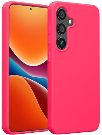 kwmobile Cover per Samsung Galaxy S25 Custodia - Back Case per Smartphone in Silicone TPU - Protezione Gommata - rosa shocking