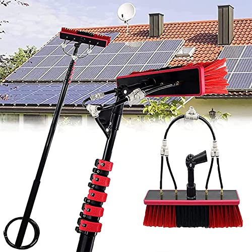 JYVDGGKKW Window Cleaning Pole, Water Fed Pole Kit with Hose Spray, 6-12m Water Fed Telescopic Brush,Solar Panel Cleaning Equipment (55cmbrush 39FT/12M)