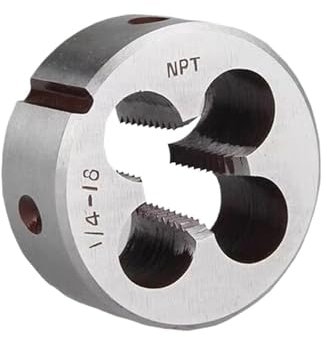 Runde Gewindeschneidbacke Rohrgewindeschneideisen NPT NPS 1/16 1/8 1/4 3/8 1/2 3/4 1 Zoll 1 Zoll 1/4 1 Zoll 1/2 2 Zoll Rundschneideisen Rechtshänder-Schneidwerkzeug legierter Stahl(NPS3l8)
