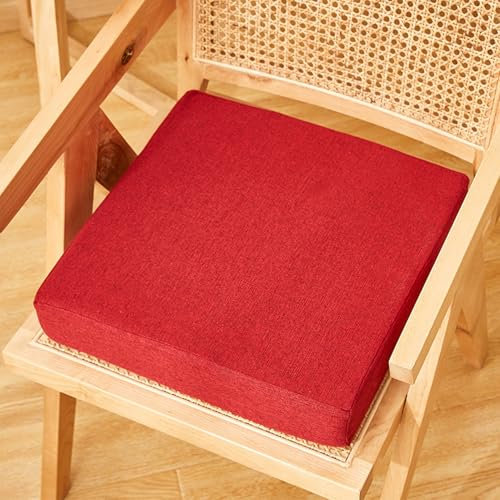 Wttfc Rot,4 Set,Sitzkissen Outdoor, Esszimmerstuhlauflage, Stuhlauflage, Quadrat Stuhlauflage, rutschfest, Waschbare Abnehmbarer Kissenbezug, Sitzpolster für Küchenstühle, 45x45x5cm