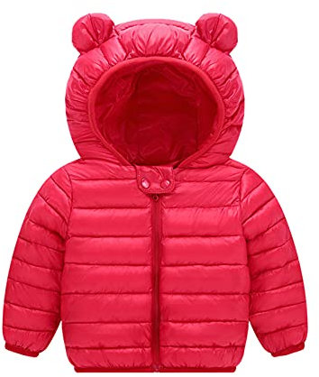 Generisch Enfants Épais Veste Bébé Capuche Chaude Grils Tout-petits Manteau d'extérieur Coupe-vent Manteau Veste S Garçon 140, rouge, 12-18 mois