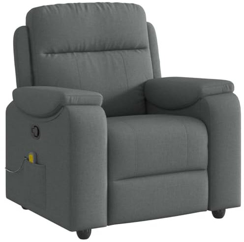 vidaXL Massagesessel Dunkelgrau Stoff, Massage TV-Sessel, Sessel mit Massagefunktion, Fernsehsessel, Massage Fernsehsessel, TV-Sessel, Sessel