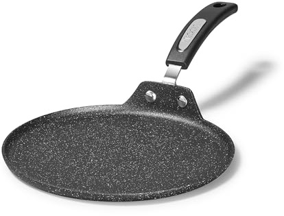 Starfrit The Rock 26cm (10) Non-Stick Multi Pan - Tawa - Durable Forged Aluminum - Induction Ready - Oven Safe - PFOA Free - Easy to Clean - Black