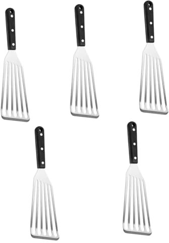 BESPORTBLE 5pcs Fried Fish Spatula Anti Scalding Clip Chef Tools Cooking Utensils Wok Pho Spoons Cooking Spatulas for Ladles for Cooking Pans Tongs Kitchen Skillet Grill 2cr13 Black