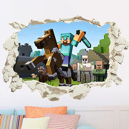 Cartoon Wandaufkleber Kinderzimmer,Videospiel Wandstikcer,Wand Fenster Wandtattoo,Cartoon Wandsticker,Kinderzimmer Schlafzimmer Wanddekoration,Wandsticker für Kinderzimmer