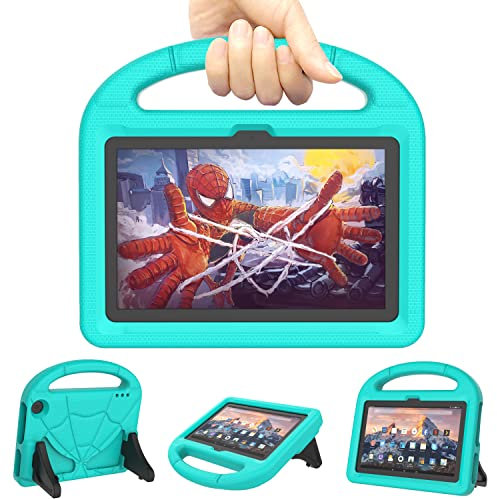 Mansiruyi Tablet Case for 7in Tablets,Mansiruyi Lightweight Shockproof Protective Case with Handle Stand for 7inch Tablets -Turquoise