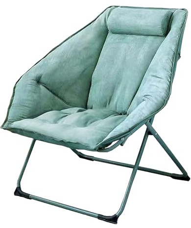 Hexagon Chair, Foldable Living Room Chair, Saucer Chair for Adults, Comfy Bedroom Lounge Chair, Moon Chair, Lazy Folding Chair for Dorm Rooms(Chair-Green)