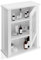 Relaxdays Armario Baño de Pared, Mueble WC Colgante, 3 Compartimentos, Puerta con Cristal Acrílico, 52x42x18 cm, Blanco, Tablero de Fibras, Plástico
