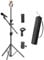 Aolawco Tripod Microphone Stand with Floor Boom, Heavy Duty Base Mic Stand Adjustable Height (70-210cm) and Angle, Mic Stands Phone Holder with Carrying Bag, Mount for Performance Speech Wedding Stage