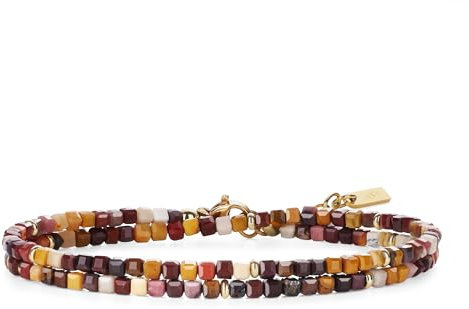 GAVU Kristall Wickelarmband für Frauen mit 3 mm facettierte Mookaite Jaspis Perlen Layering Armband für Damen
