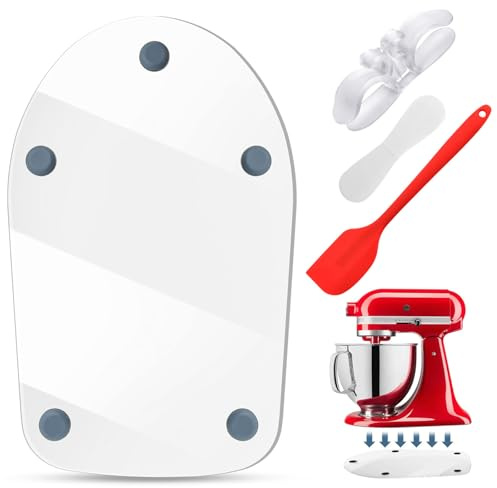 JNZLT Gleitbrett, Acryl Gleitmatte für KitchenAid Küchenmaschinen Umzugsmatte Transparentes Gleitpad mit Anti-Kratz Schutz, Leichten Bewegen & Schützen der Arbeitsplatte