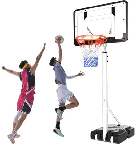 Panier De Basket Extérieur avec Panneau Arrière Incassable De 31,5 Pouces, Support De Paniers De Basket Et Buts pour Jeunes Et Adultes