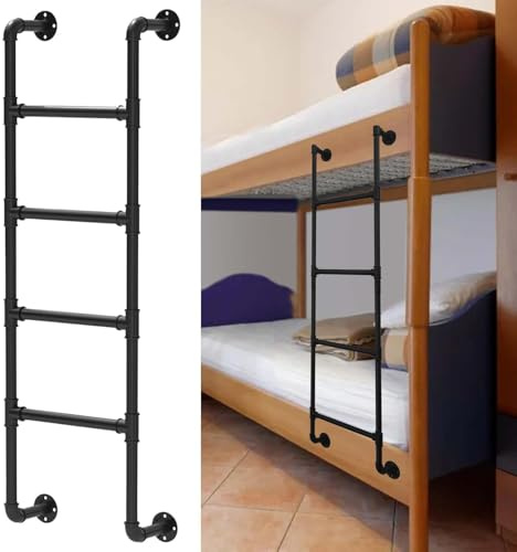Scaletta interna per letto a castello nera, 3 gradini/4/5 gradini in metallo resistente, per dormitorio, soppalco, camper, scaletta di sicurezza per casa, carico 300 cm