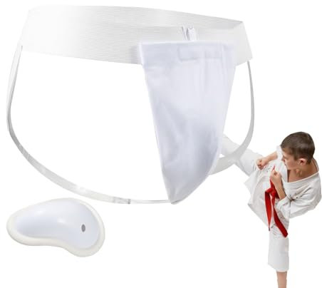 szaluyk Protège-Aine De Boxe | Protecteur Génital pour Kickboxing | Coquille Ajustable Respirante Pour Entraînement Arts Martiaux Grappling Hockey Sur Glace Garçons Et Hommes