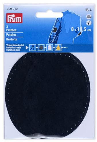 Prym 929012 Patches Velourslederimitat, aufbügelbar, 8 x 10,5 cm, marine