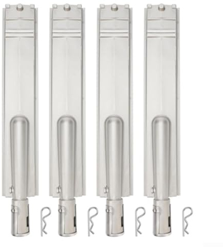 Bruciatore a gas in acciaio inox, 40,6 cm, parti di ricambio per barbecue con perni di bloccaggio per griglie a propano all'aperto (4 pezzi)
