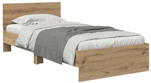 vidaXL Bettrahmen Artisan-Eiche 100 x 200 cm Holzwerkstoff